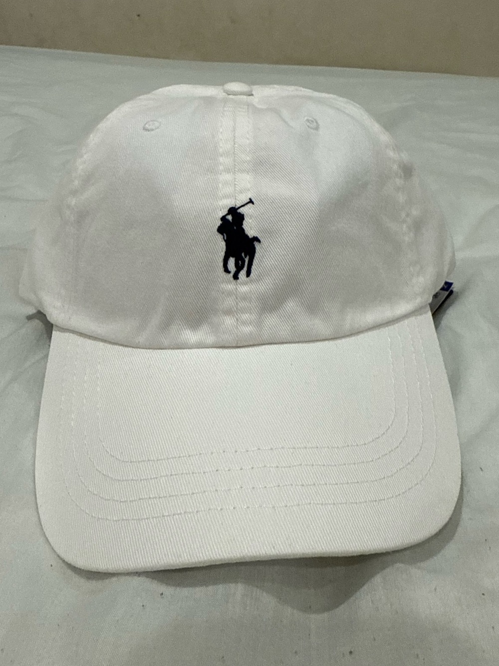 Ralph Lauren White Polo Pony Embroidered Baseball Cap